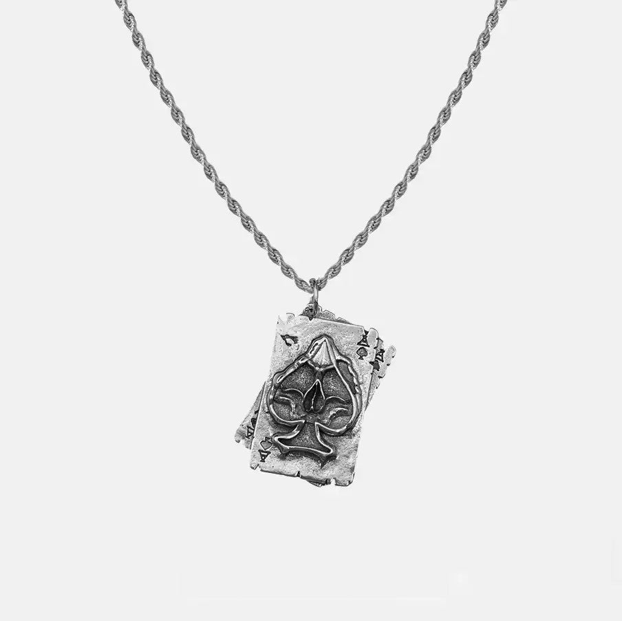 Ace of Spades Playing Card Necklace