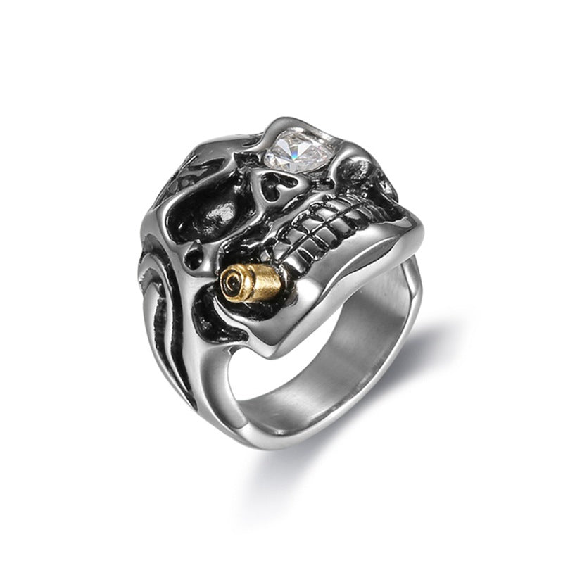Gem Eye Skull Ring