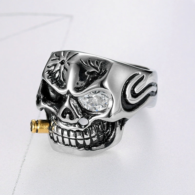 Gem Eye Skull Ring