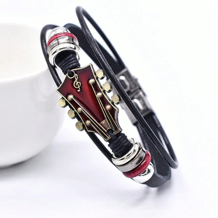 Retro Guitar Leather Bracelet