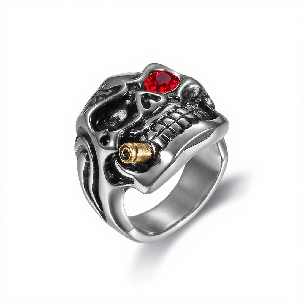 Gem Eye Skull Ring