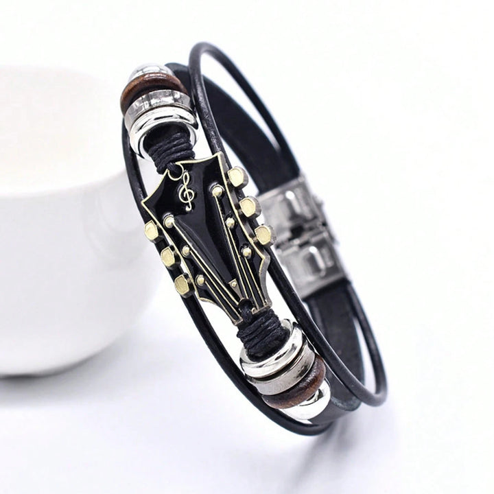 Retro Guitar Leather Bracelet
