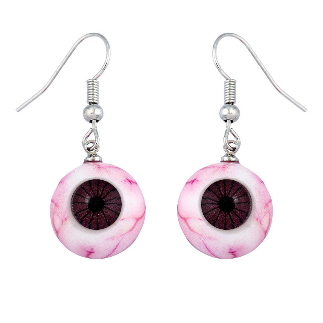 Horrible blood-red eyeball resin earrings