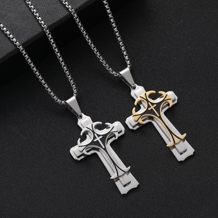Three-layer cross pendant