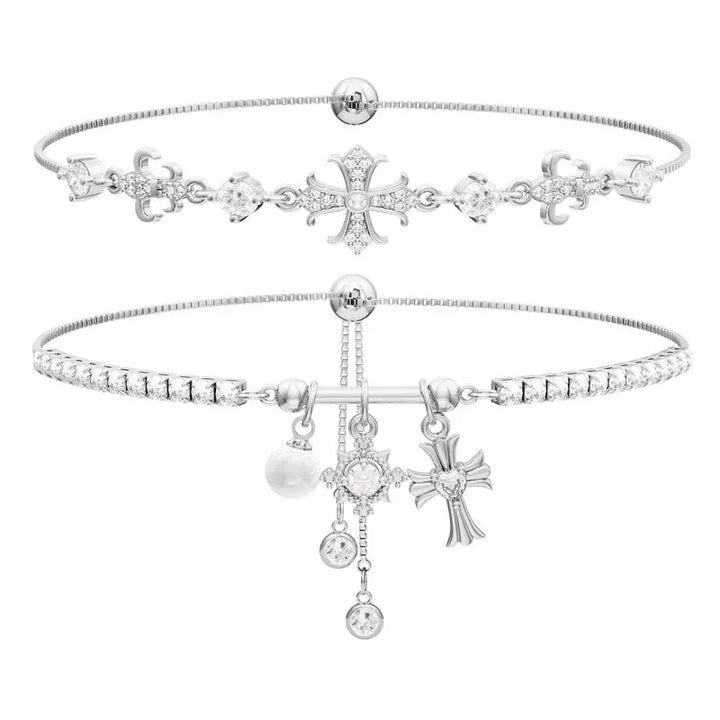 Cross Pendant Bracelet Set