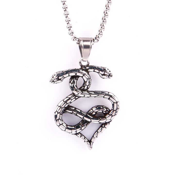 Retro Double Head Snake Pendant