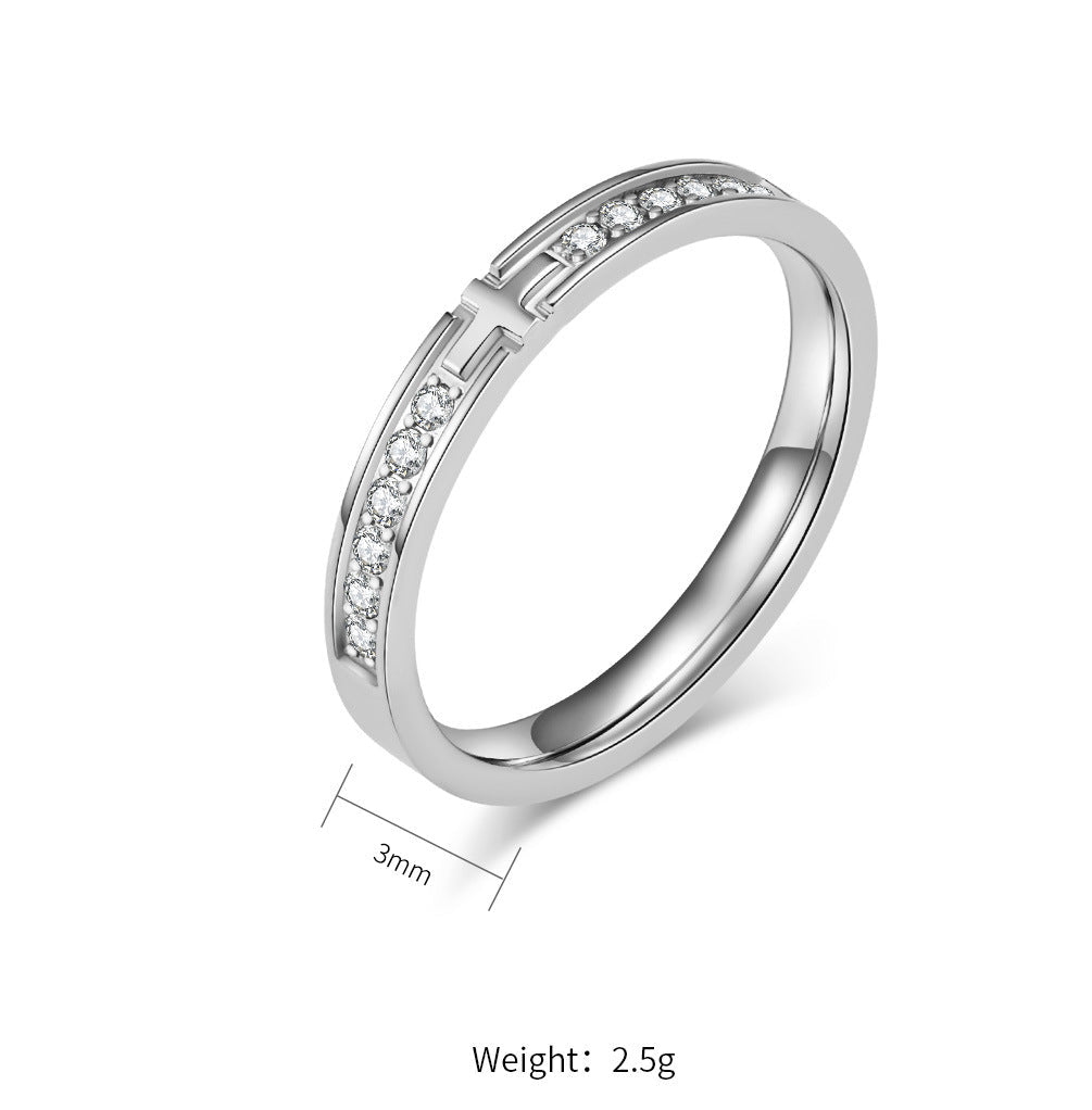 Cross Paved Band Ring
