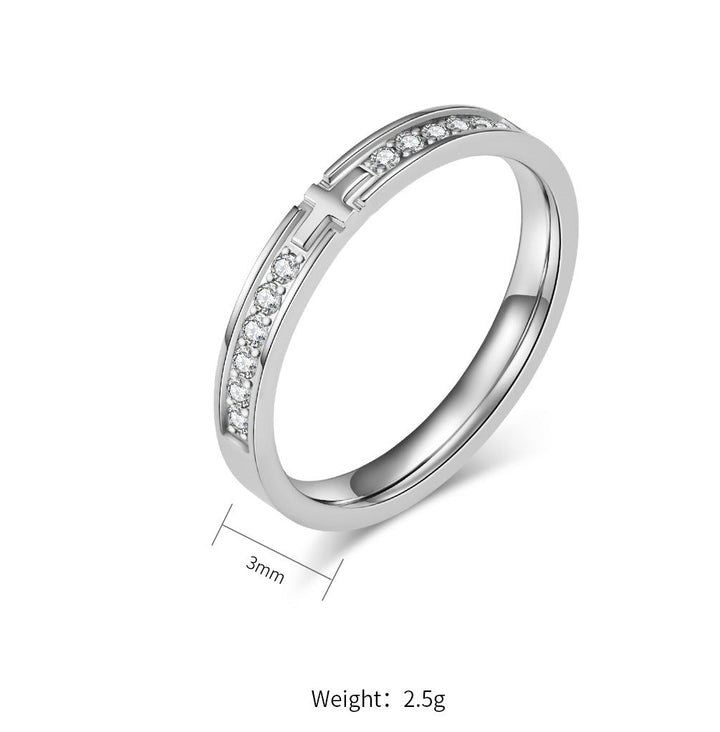 Cross Paved Band Ring