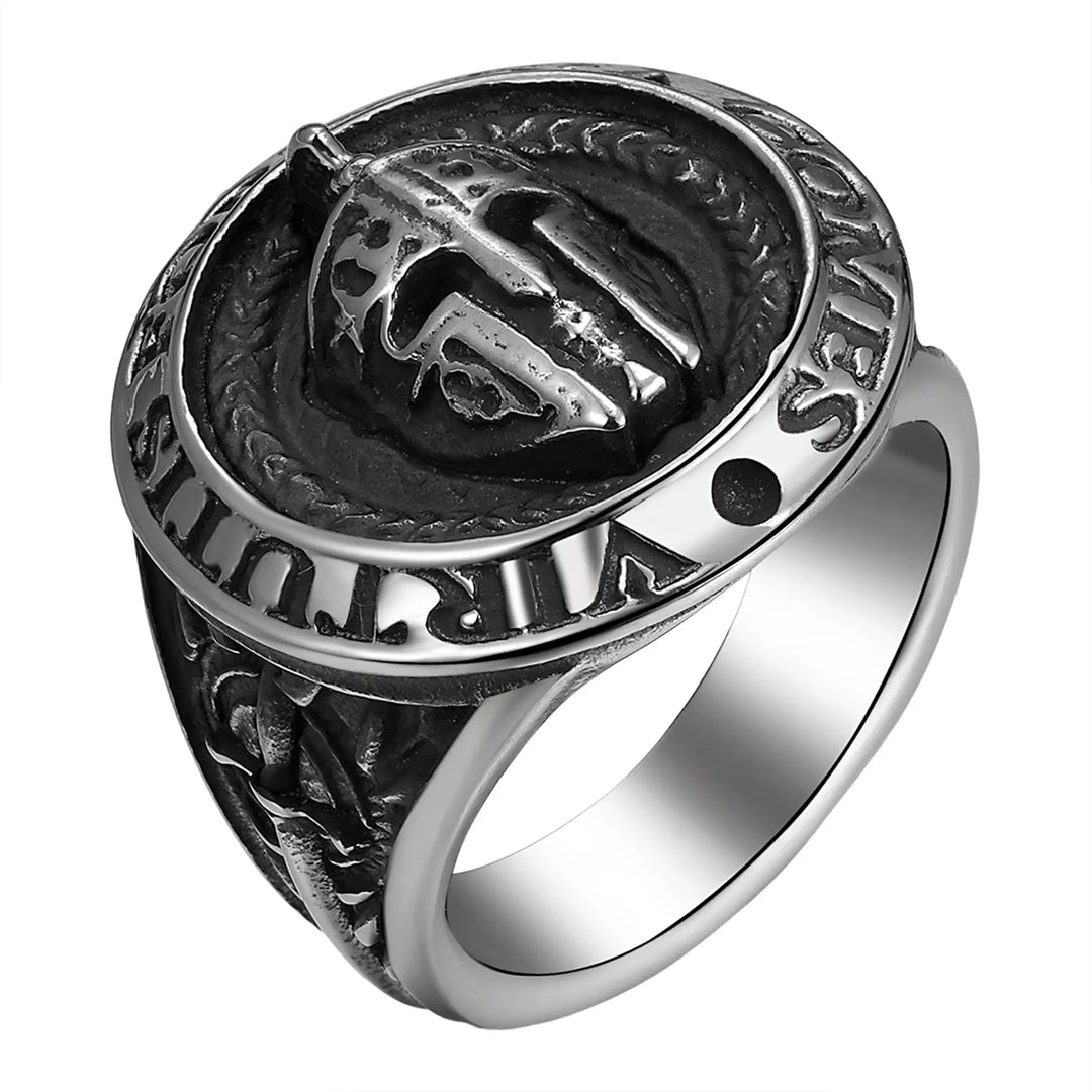Vintage-style Spartan mask ring