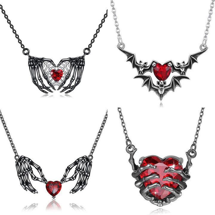 Gothic Heart Claw Necklace