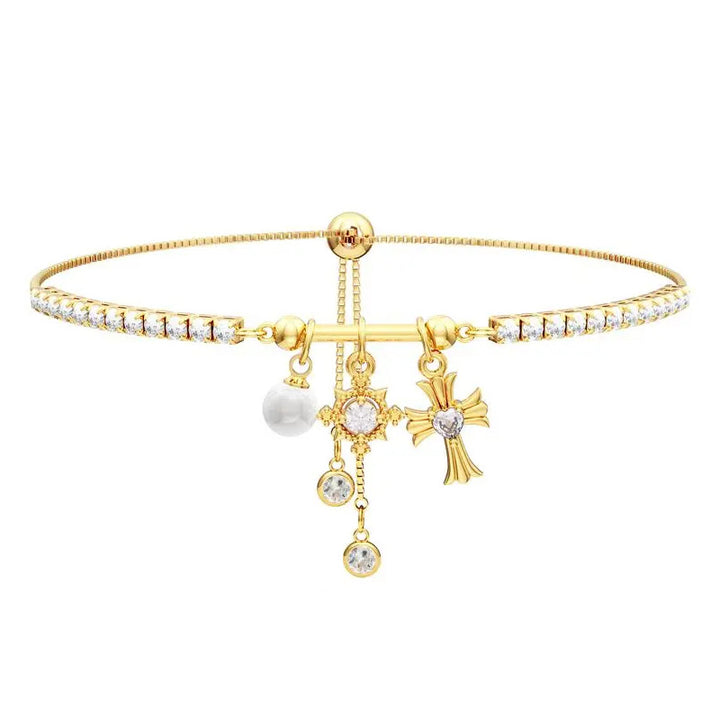 Cross Pendant Bracelet Set