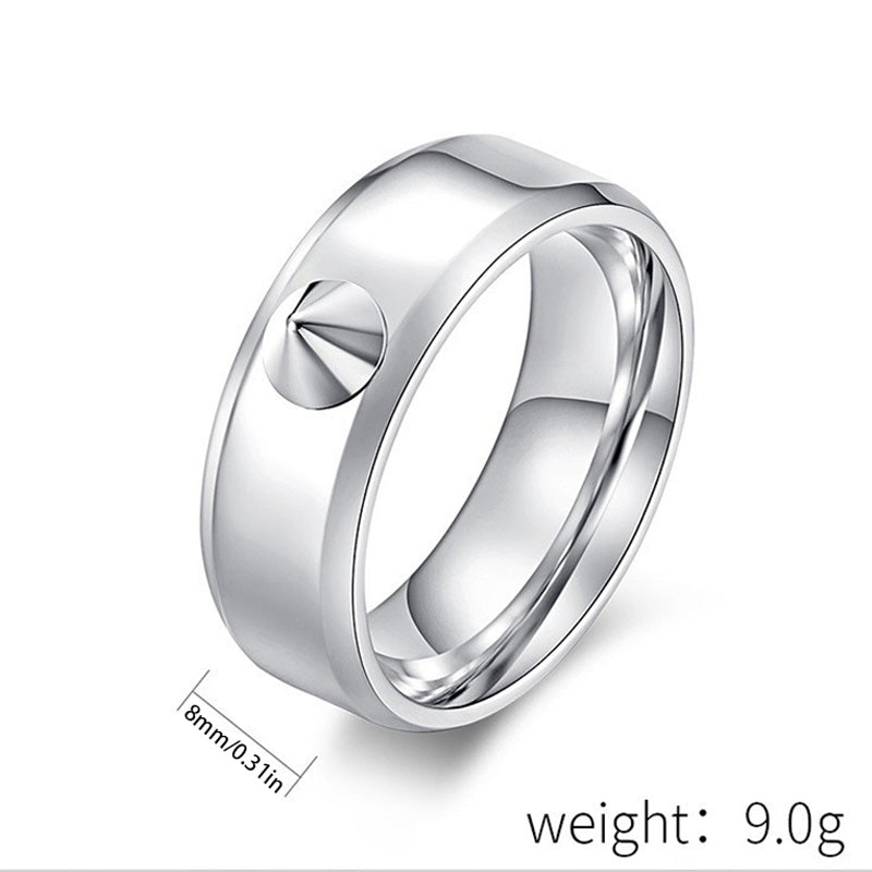 Minimalist Rivet and Spike Ring