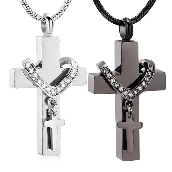 Cross necklace (can hold ashes/perfume)