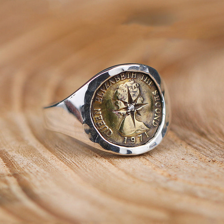 Elizabeth Diamond Coin Ring