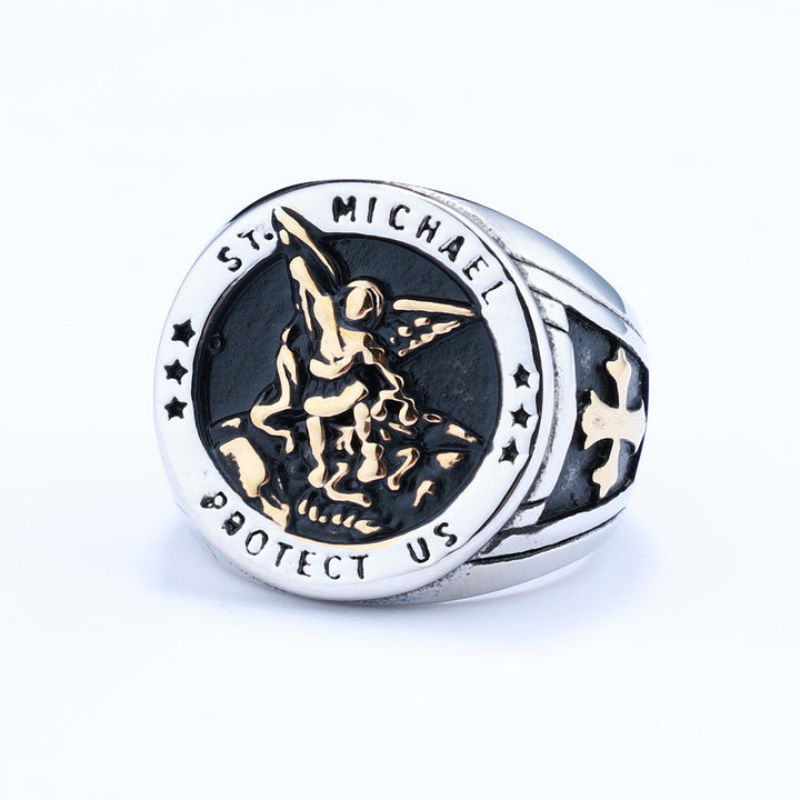 Angel Cross Signet Ring