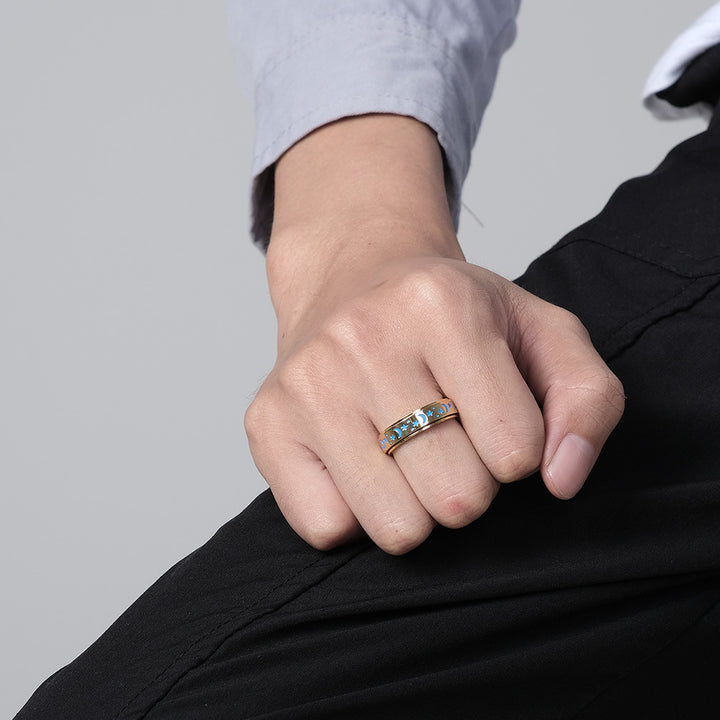 Star and Moon Spinner Luminous Ring