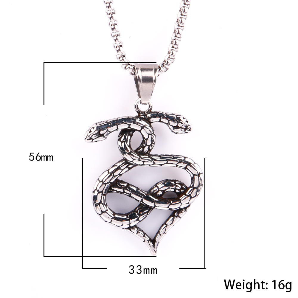 Retro Double Head Snake Pendant