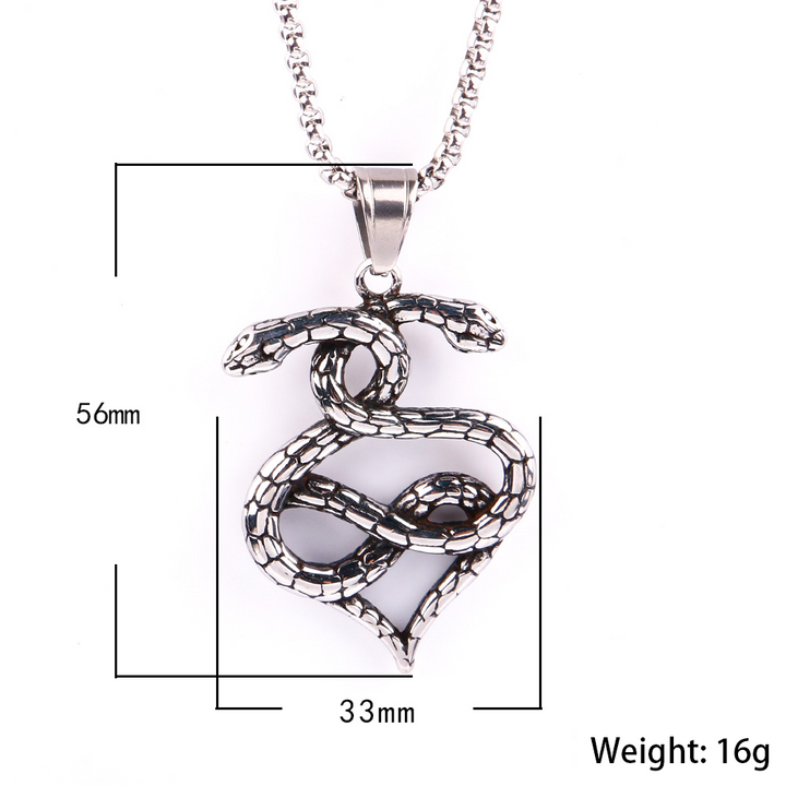 Retro Double Head Snake Pendant