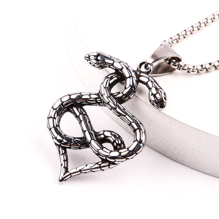 Retro Double Head Snake Pendant