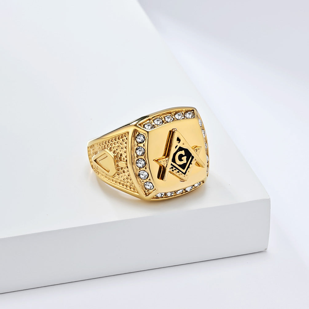 Retro Hip-Hop Style Steel Ring