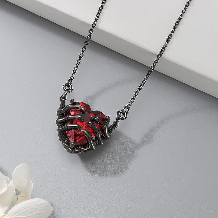 Gothic Heart Claw Necklace