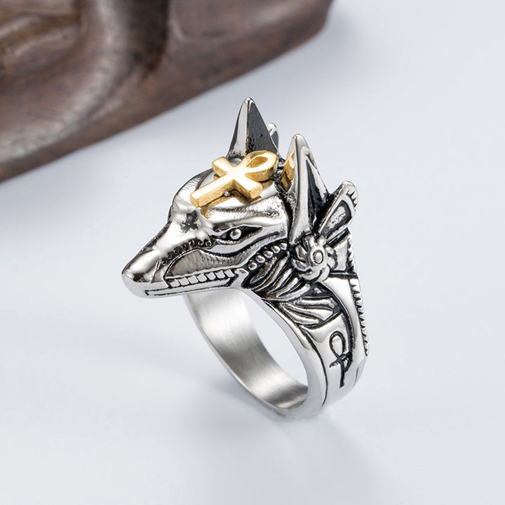 Vintage wolf head ring