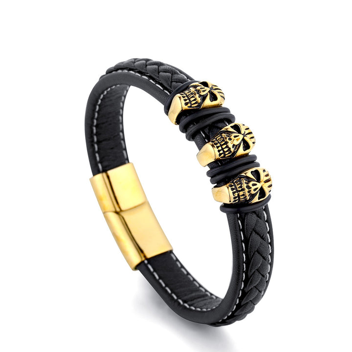Trendy Retro Punk Leather Wristband Jewelry