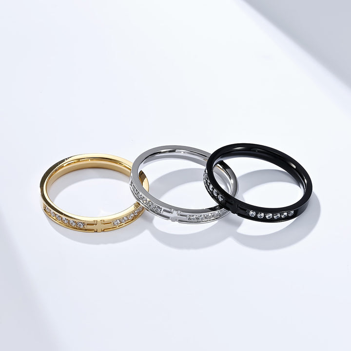 Cross Paved Band Ring