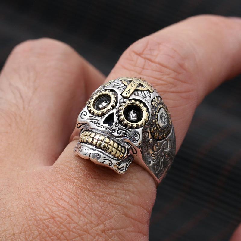 Sterling Silver Sugar Skull Ring
