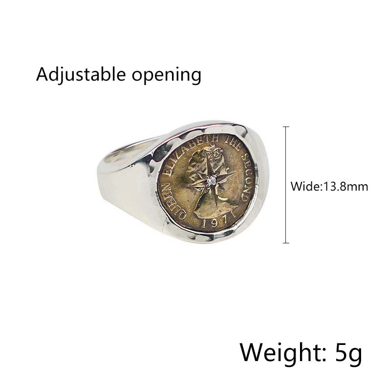 Elizabeth Diamond Coin Ring