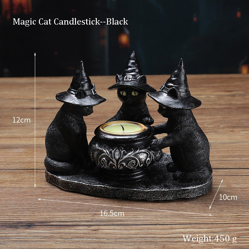 Halloween skull candlestick