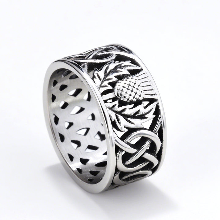 Pineapple leaf openwork unisex ring