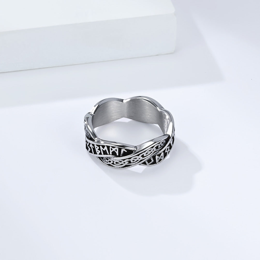 Viking Eternal Knot Rune Titanium Steel Ring