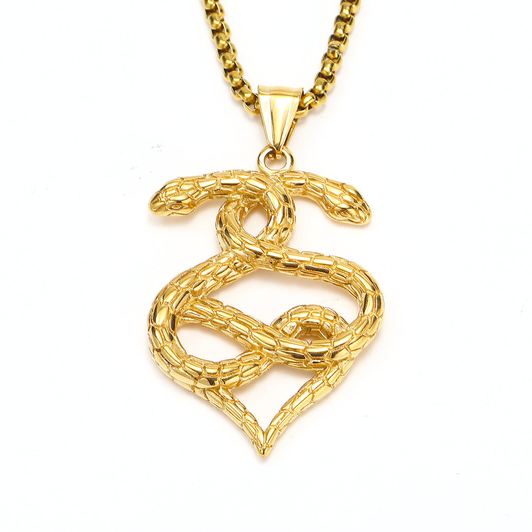 Retro Double Head Snake Pendant