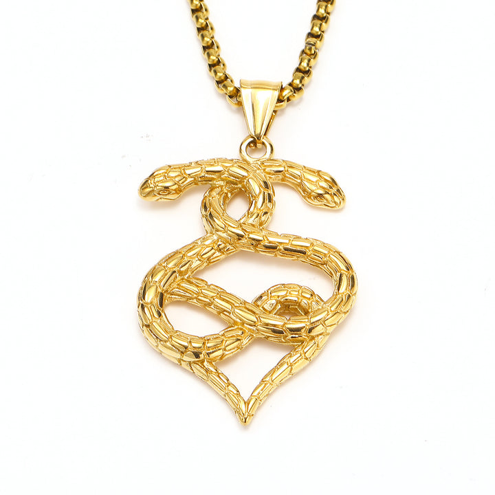 Retro Double Head Snake Pendant