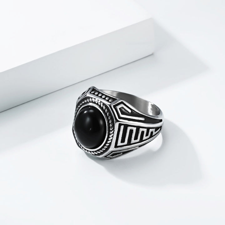 Black Stone Titanium Ring