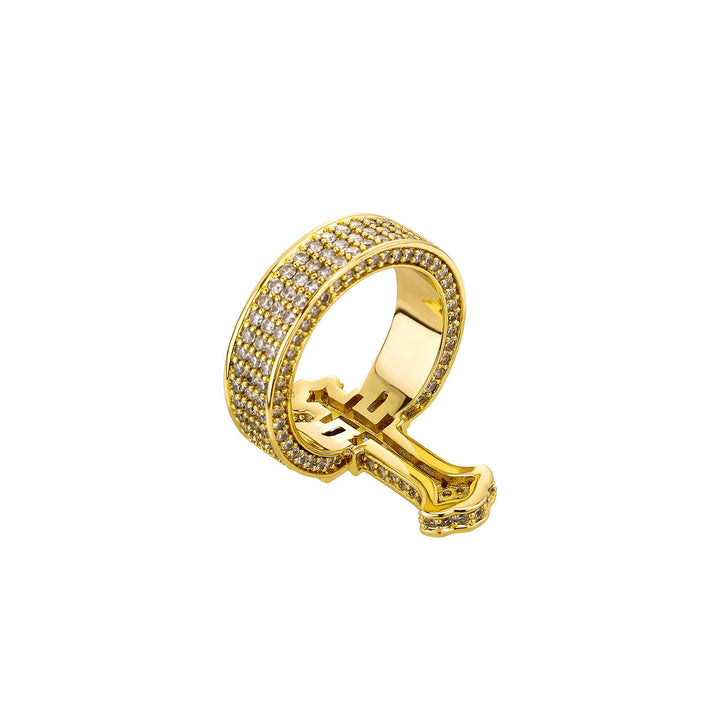 Diamond-set cross ring