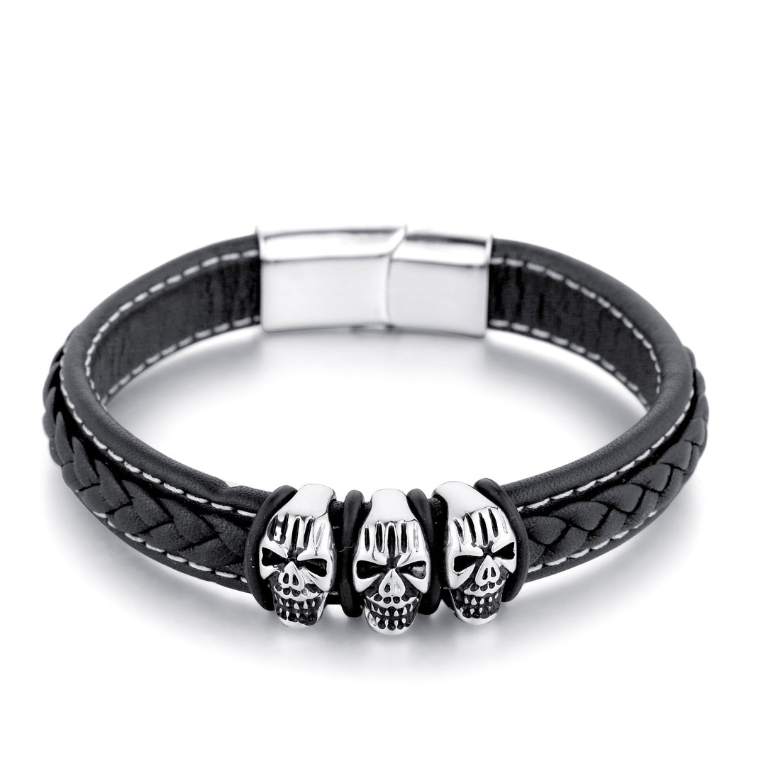 Trendy Retro Punk Leather Wristband Jewelry