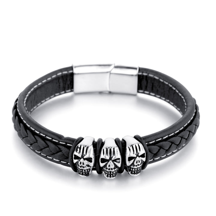 Trendy Retro Punk Leather Wristband Jewelry