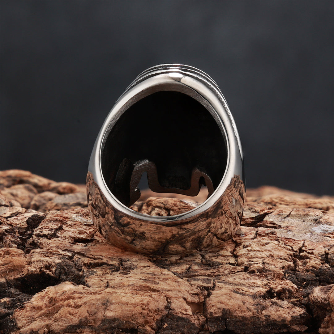 Vintage-style distressed skull ring