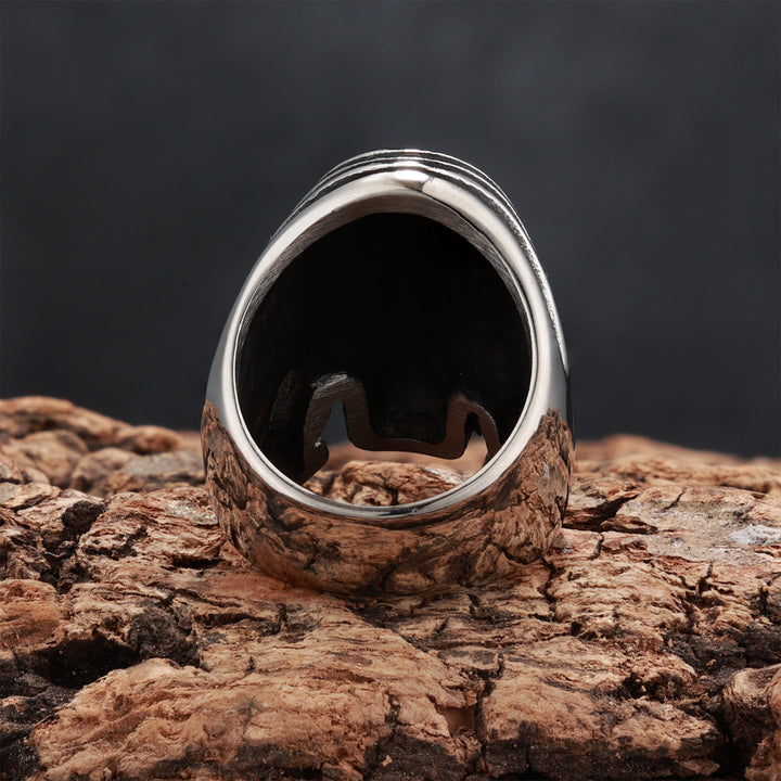 Vintage-style distressed skull ring