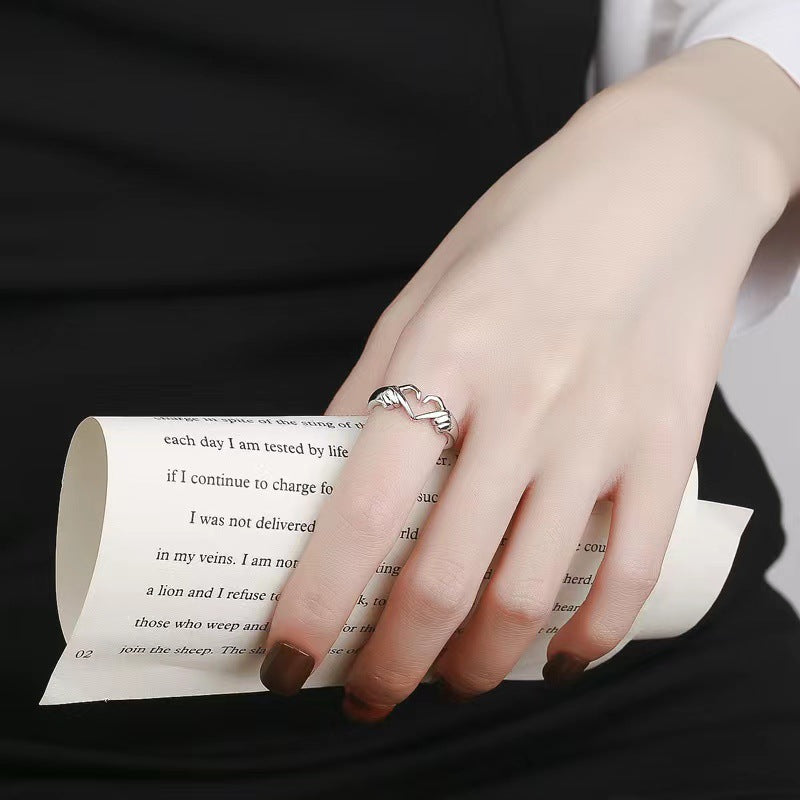 Titanium Steel Love Gesture Adjustable Ring