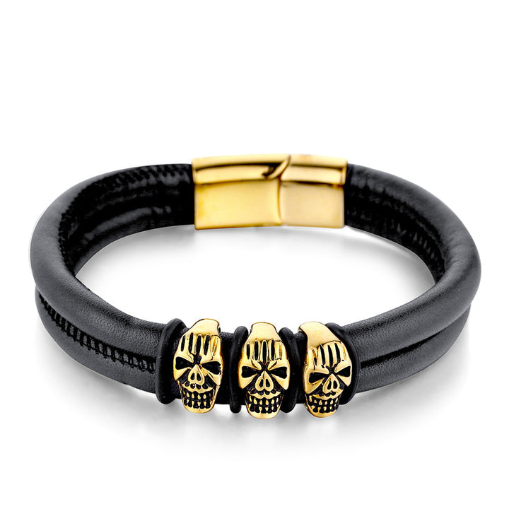 Trendy Retro Punk Leather Wristband Jewelry