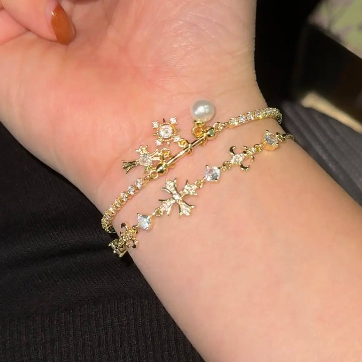 Cross Pendant Bracelet Set