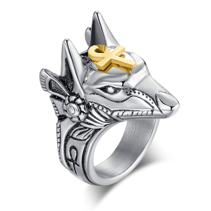 Vintage wolf head ring