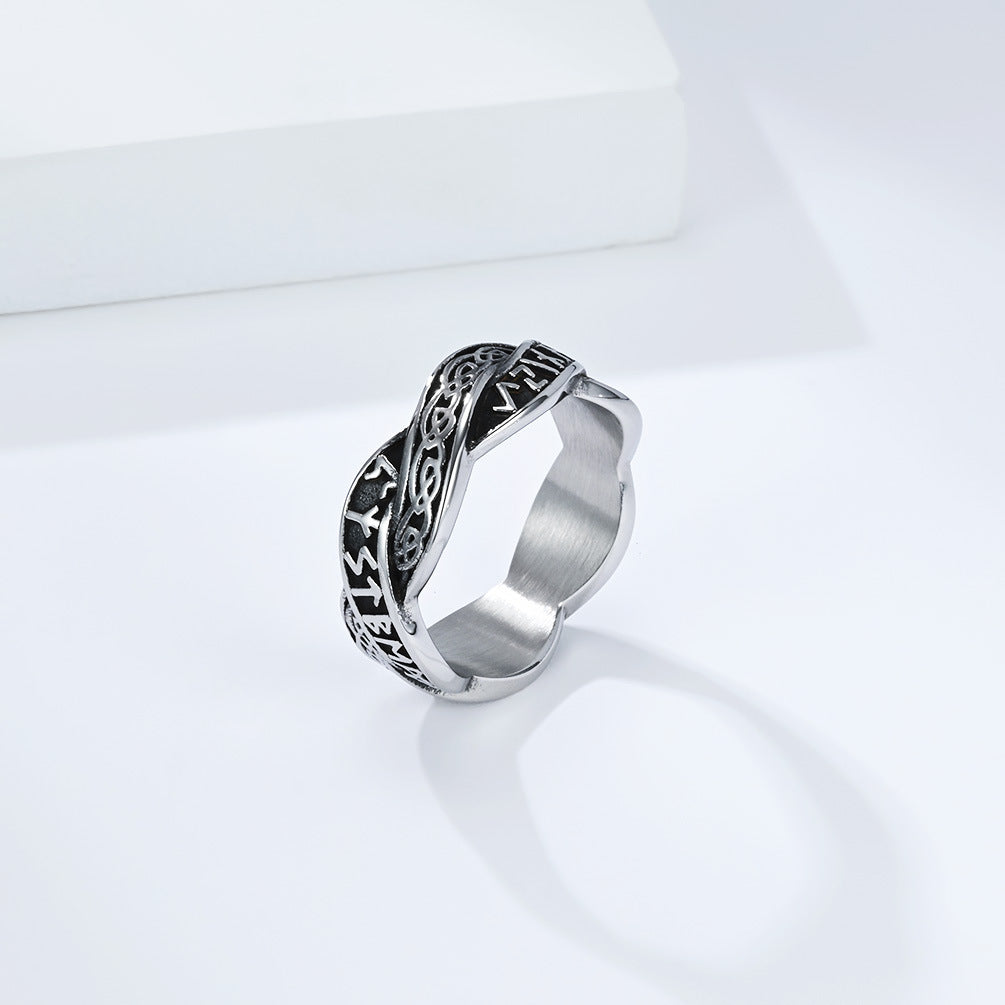 Viking Eternal Knot Rune Titanium Steel Ring