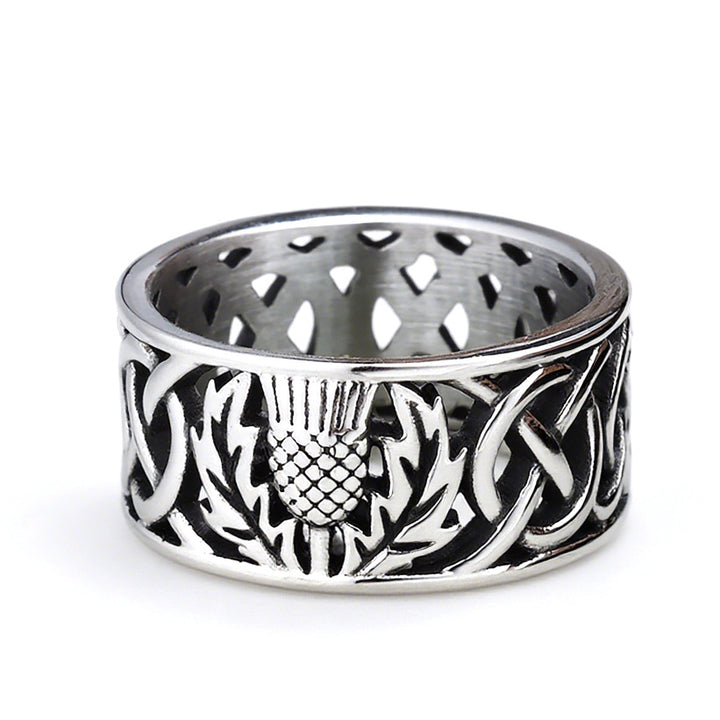 Pineapple leaf openwork unisex ring