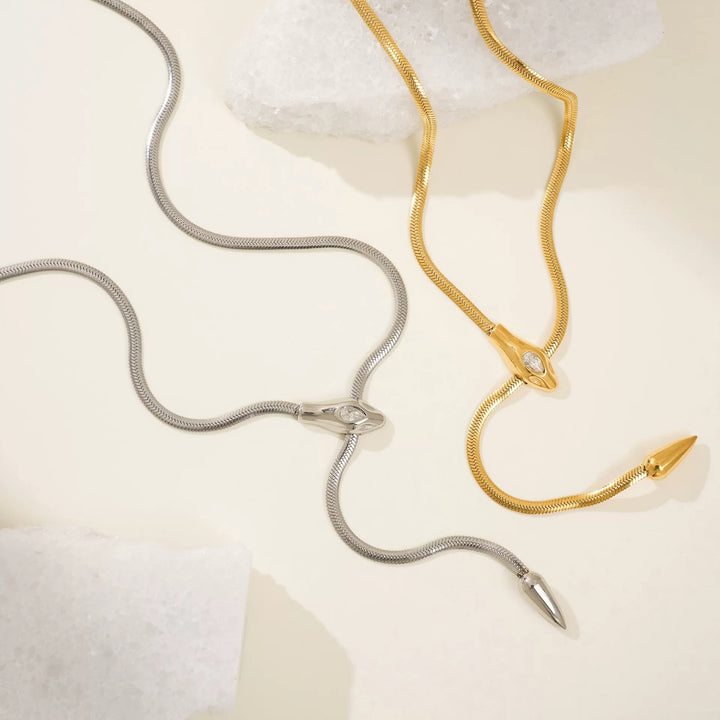 Snake bone necklace