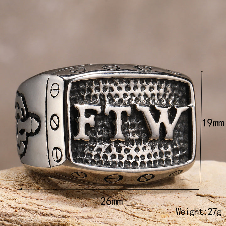 Motorcycle style FTW ring