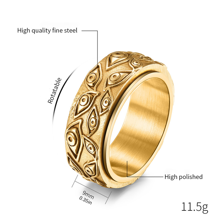 Occult All Seeing Eye Fidget Spinner Ring